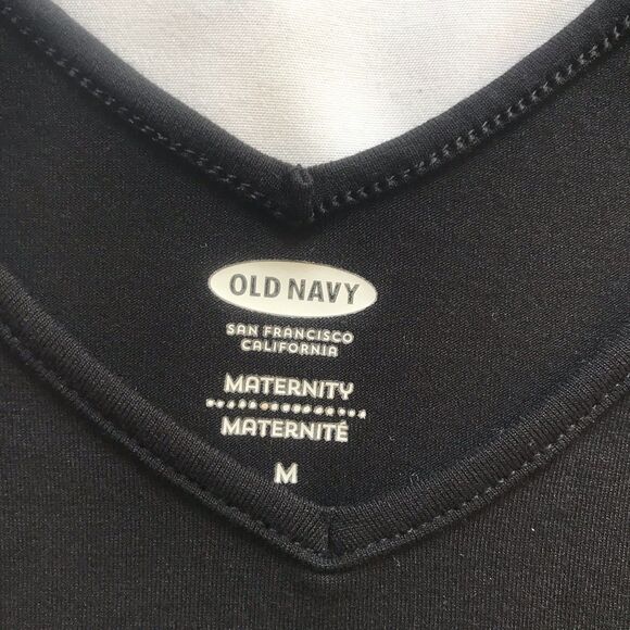 Old Navy Maternity Dress Women M Black Maxi Ruched Side Sleeveless Classic Goth - Picture 3 of 8